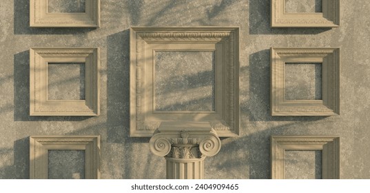 Classic luxury podium product background. 3d podium classic style and nature light shadow white background for branding presentation. 3d rendering illustration
