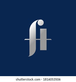 classic luxury typographic logo from letter f, i, and h