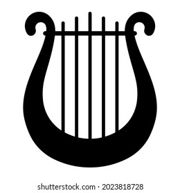 classic lyre mini harp vector icon flat design isolated background. symbol of music, inspiration and creativity