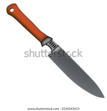 Classic machete knife for practical use. Vector illustration.