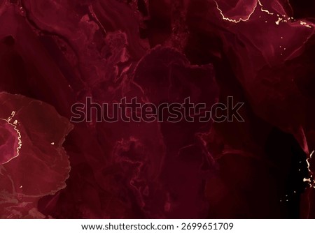 Classic magenta marble stone surface vector design background. Dark red ruby geode wedding invitation. Precious gem card texture. Golden glitter art. Wine red save the date. Elegant burgundy template