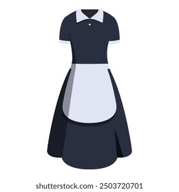 Classic maid uniform with white apron representing housekeeping services, perfect for illustrations or designs related to domestic work