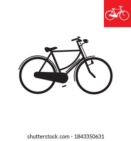 logotipo clásico masculino de bicicleta, en color negro sólido, ilustraciones vectoriales