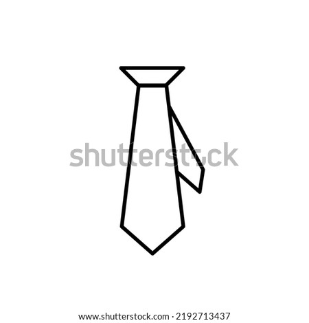 Classic man tie outline vector black icon. EPS 10. Elegan men accessory sign... Formal dress code garment element badge. Isolated on white background. Holiday event, celebration party, wedding wear.