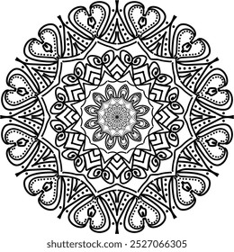 classic mandala design line art and illustrator