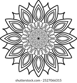 classic mandala design line art and illustrator