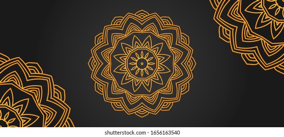 Classic Mandala Vector with Gold Effect Premium Wallpaper and Background style