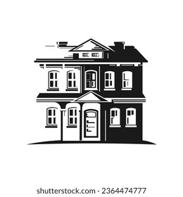 classic mansion house illustration vector