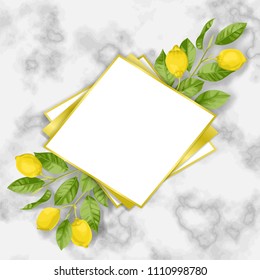 Classic Marble Template with Lemon Brunches