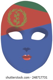 Classic mask with symbols of statehood of Eritrea. Vector illustration