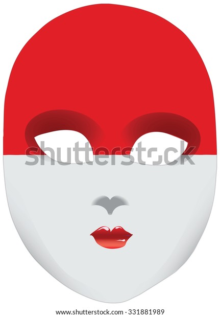Classic mask with symbols of statehood of\
Indonesia. Vector\
illustration