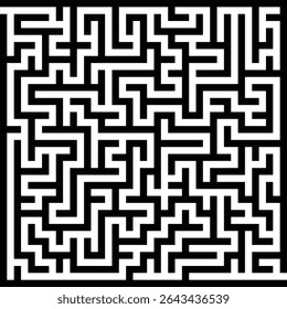 A classic maze puzzle, characterized by a complex network of paths designed to challenge the solver in finding a route from an entrance to a goal. 
