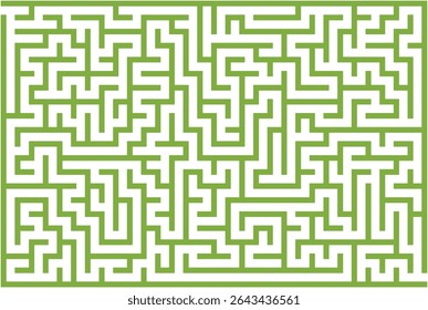 A classic maze puzzle, characterized by a complex network of paths designed to challenge the solver in finding a route from an entrance to a goal. 