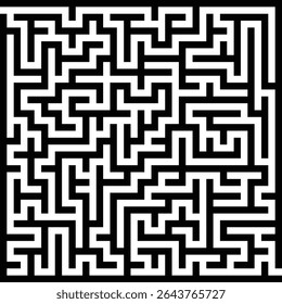 A classic maze puzzle, characterized by a complex network of paths designed to challenge the solver in finding a route from an entrance to a goal. 