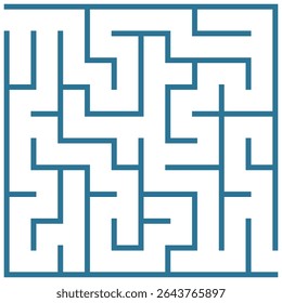 A classic maze puzzle, characterized by a complex network of paths designed to challenge the solver in finding a route from an entrance to a goal. 