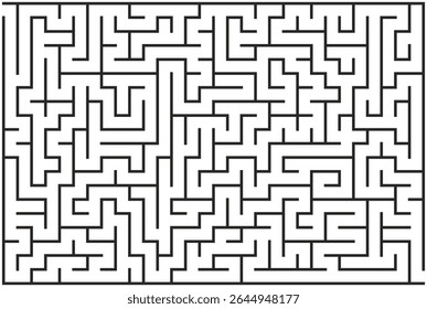A classic maze puzzle, characterized by a complex network of paths designed to challenge the solver in finding a route from an entrance to a goal. 