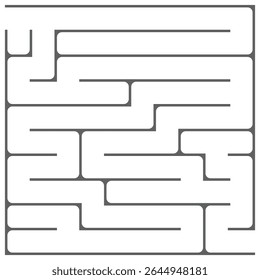 A classic maze puzzle, characterized by a complex network of paths designed to challenge the solver in finding a route from an entrance to a goal. 