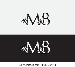 Classic M,B and MB Letter Luxury Logo Icon