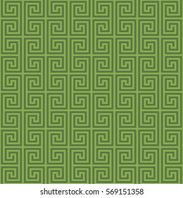 Classic meander seamless pattern. Greenery Greek key neutral tileable linear vector background.