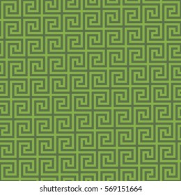 Patrón clásico sin soldadura. Verdor fondo vectorial lineal neutro de llavero griego.