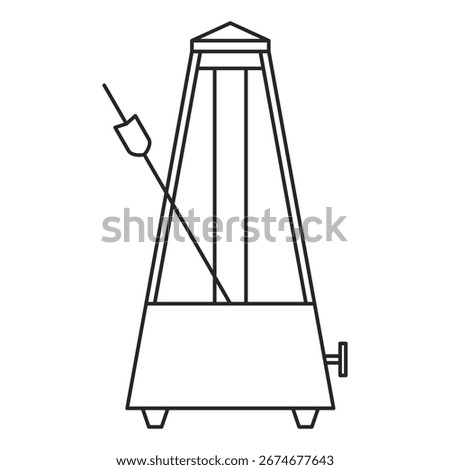 Classic mechanical metronome for accurate timing and tempo outline vector