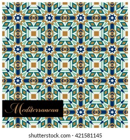 Classic Mediterranean Inspired tile floor seamless pattern