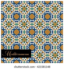 Classic Mediterranean Inspired tile floor seamless pattern