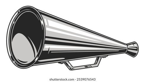 A classic megaphone designed for effective sound amplification. This tool is commonly used for public speaking sporting events and rallying crowds outdoors.