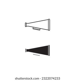 Plantilla de diseño de logotipo de vectores megáfonos clásicos. Altavoz megáfono vintage.