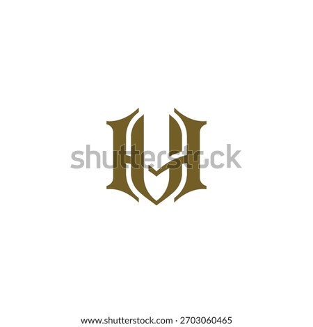 classic and memorable monogram or logo of letter H V