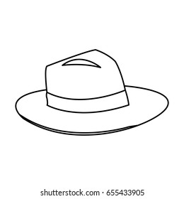 classic men hat with ribbon accessory
