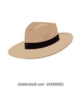 classic men hat with ribbon accessory