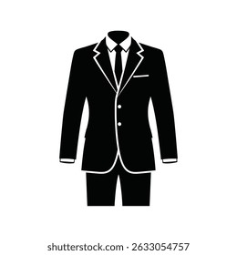 Classic mens black suit icon business formal wear.