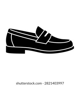 Classic mens loafer shoe vector icon with slip on footwear menswear business clothing accessory