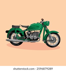 Classic Men's Sport Motorcycle Motorbike Colorful Detailed Vector