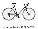 Classic mens town, road bike silhouette, detailed vector illustration.