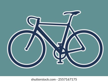 Classic mens town, road bike silhouette, detailed vector illustration