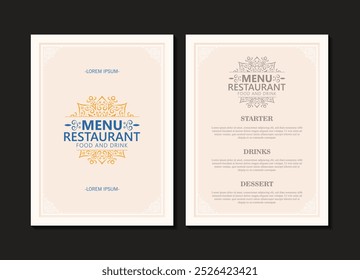 Classic Menu Layout with ornamental Elements