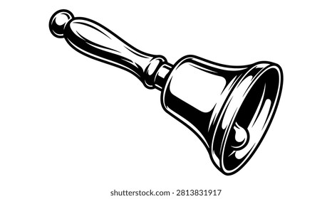 Classic metal bell graphic for notifications, service alerts, and educational themes.