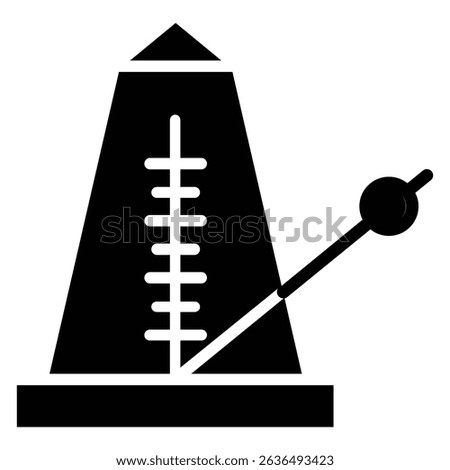 Classic Metronome icon Flat outline fill black and white