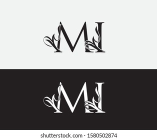 Classic M,I and MI Letter Luxury Logo Icon