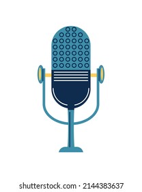 classic microphone icon isolated flat