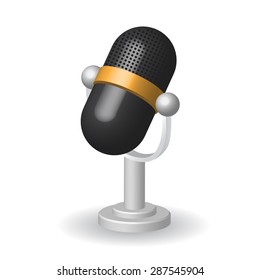 Classic microphone icon symbol on white background.