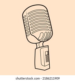 classic microphone with line visuals. able to color