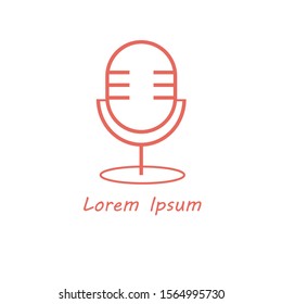 classic microphone logo. design template.