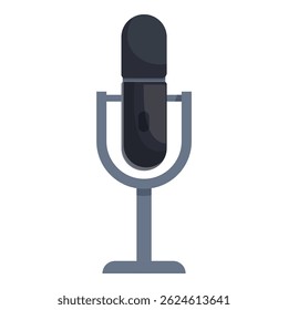 Classic microphone is ready for a podcast, interview or voice recording session
