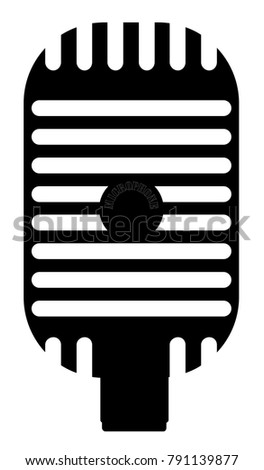 A classic microphone silhouette isolated on a white background