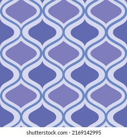 Classic mid century very peri and blue seamless pattern. For home décor, textile and wallpaper  