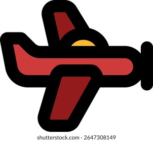 classic military aircraft icon color style design