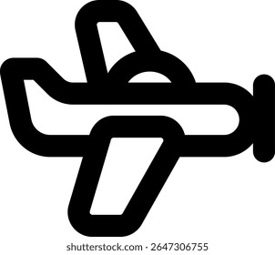 classic military aircraft icon outlined style design